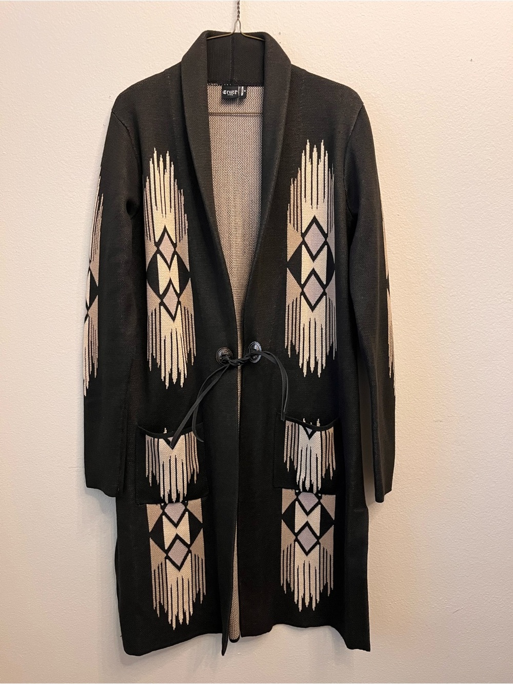 Cruel Denim Medium Western Cardigan Black Beige